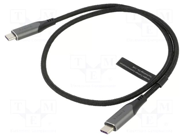 Cable; USB 3.1; USB C plug,both sides; nickel plated; 0.5m; black VENTION TAHHD