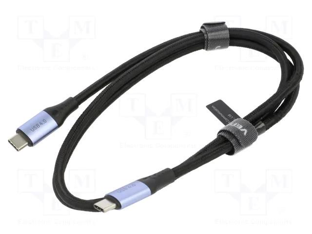 Cable; USB 4.0; USB C plug,both sides; nickel plated; 1m; black VENTION TAVHF