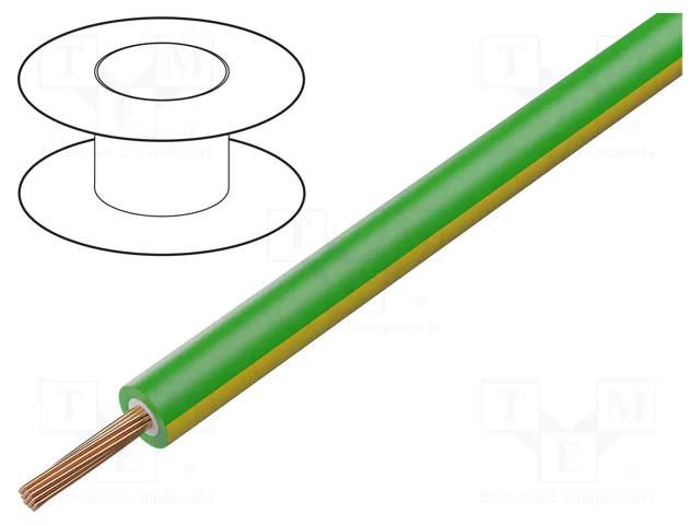Wire; stranded; Cu; 1mm2; PVC; double; yellow-green; 1000V; 100m ELECTRO-PJP PJP-9012-GY