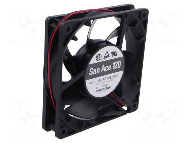 Fan: DC; axial; 12VDC; 120x120x25mm; 195m3/h; 48dBA; ball; 3650rpm SANYO DENKI 9G1212E402