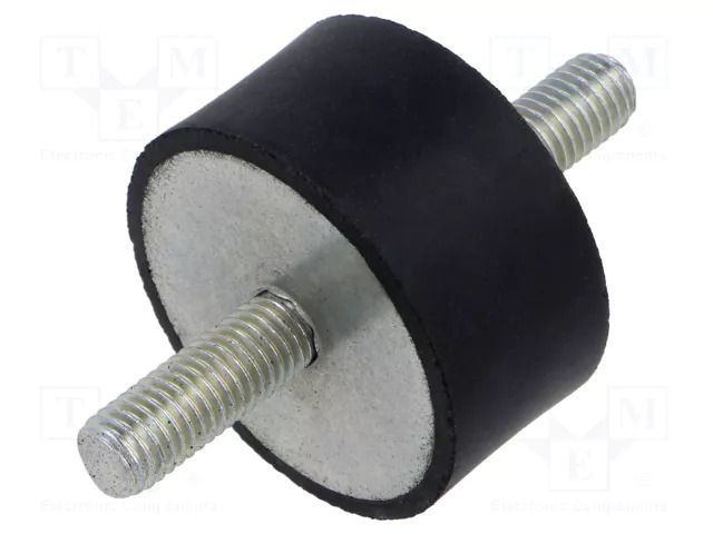 Vibration damper; M10; Ø: 50mm; rubber; L: 25mm; Thread len: 28mm ELESA+GANTER EG-411386