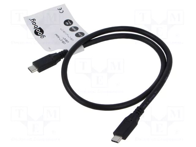 Cable; USB 4.0; USB C plug,both sides; 0.5m; black; 4K,8K,HDR; PVC GOOBAY GOOBAY-74182
