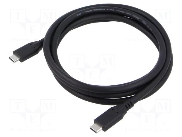 Cable; USB 4.0; USB C plug,both sides; 1.5m; black; 40Gbps; PVC GOOBAY GOOBAY-74192
