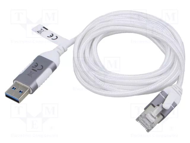 Cable; slim,USB 3.0; RJ45 plug,USB A plug; nickel plated; 2m GOOBAY GOOBAY-74379
