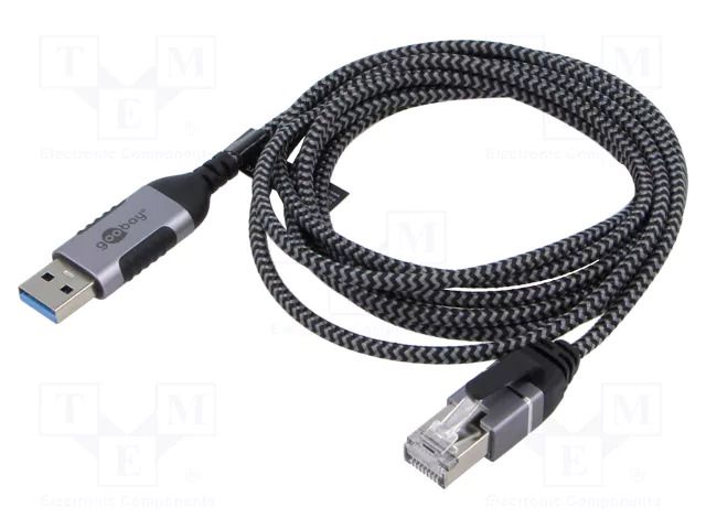 Cable; slim,USB 3.0; RJ45 plug,USB A plug; nickel plated; 2m GOOBAY GOOBAY-74395