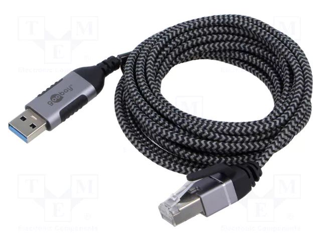 Cable; slim,USB 3.0; RJ45 plug,USB A plug; nickel plated; 3m GOOBAY GOOBAY-74396