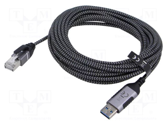 Cable; slim,USB 3.0; RJ45 plug,USB A plug; nickel plated; 5m GOOBAY GOOBAY-74397