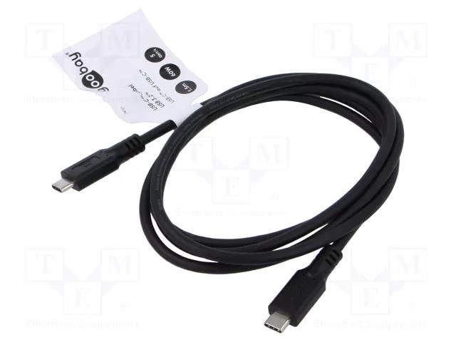 Cable; USB 3.2; USB C plug,both sides; 1.5m; black; 5Gbps; PVC; 60W GOOBAY GOOBAY-74727
