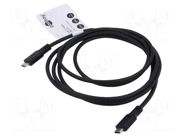 Cable; USB 3.2; USB C plug,both sides; 2m; black; 5Gbps; PVC; 60W Goobay GOOBAY-74728