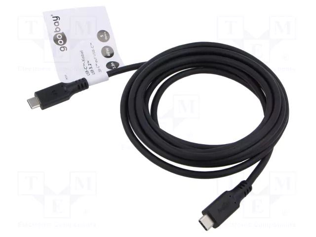 Cable; USB 3.2; USB C plug,both sides; 3m; black; PVC; 5Gbps; 60W GOOBAY GOOBAY-74729