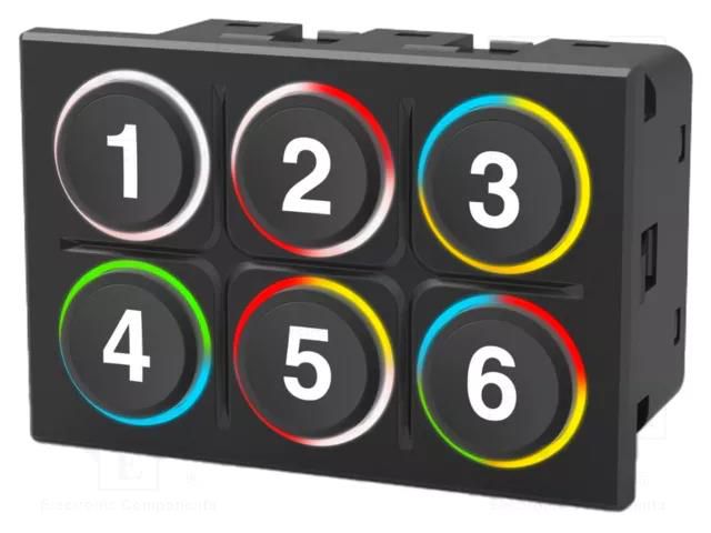 Keypad: plastic; LED; 6N; -40÷85°C; Body dim: 86.7x57.8x37.5mm; 09 EAO K09-01.000007