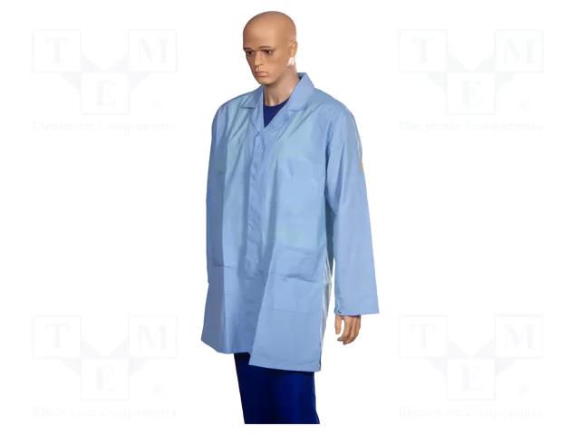 Coat; ESD; M; cotton,polyester,conductive fibers; blue (bright) EUROSTAT GROUP ERS-511002820