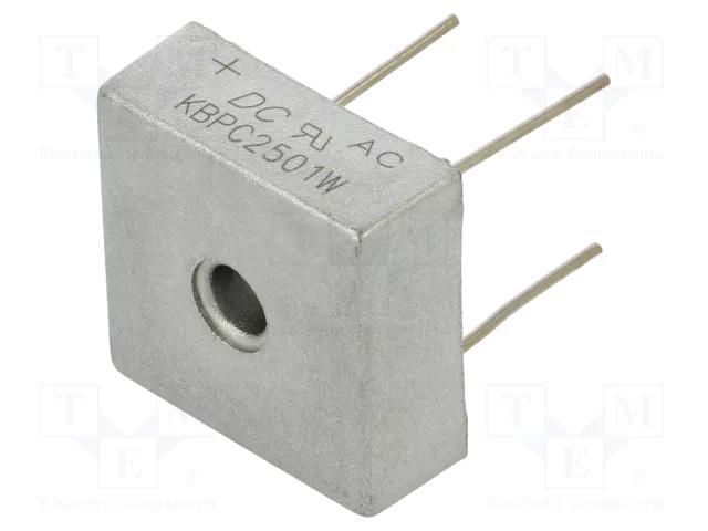 Bridge rectifier: single-phase; Urmax: 100V; If: 25A; Ifsm: 400A DC COMPONENTS KBPC2501W-DC