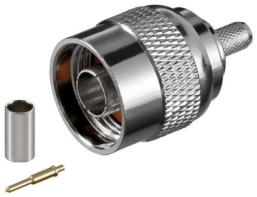 N Male Crimp Type Ø 5.2 mm - with gold-plated pin, for RG 58 cable 11361