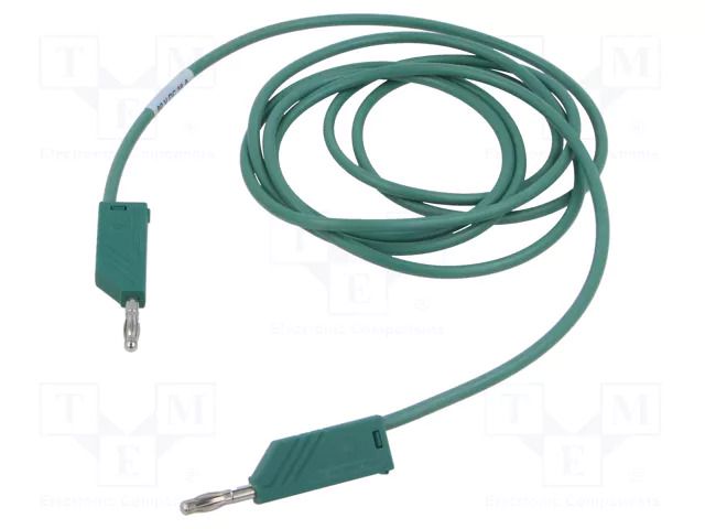 Test lead; 60VDC; 30VAC; 16A; with 4mm axial socket; Len: 2m; green HIRSCHMANN T&M MLNSIL200/1GN