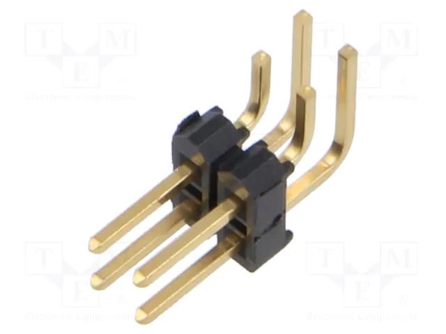 Connector: pin strips; pin header; male; PIN: 4; angled 90°; 2.54mm SAMTEC TSW-102-08-G-D-RA