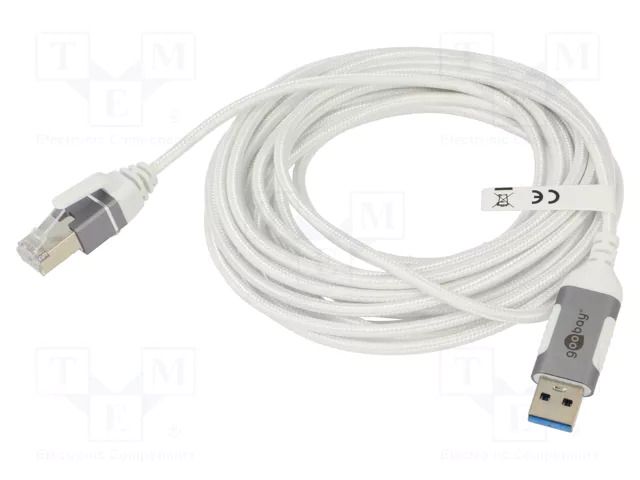 Cable; slim,USB 3.0; RJ45 plug,USB A plug; nickel plated; 5m GOOBAY GOOBAY-74381