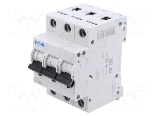 Circuit breaker; 230/400VAC; Inom: 10A; Poles: 3; Charact: D; 6kA EATON ELECTRIC FAZ6-D10/3