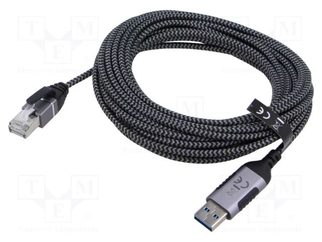 Cable; slim,USB 3.0; RJ45 plug,USB A plug; nickel plated; 7.5m GOOBAY GOOBAY-74398