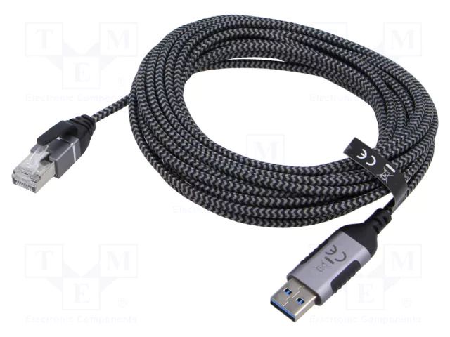 Cable; slim,USB 3.0; RJ45 plug,USB A plug; nickel plated; 10m GOOBAY GOOBAY-74399