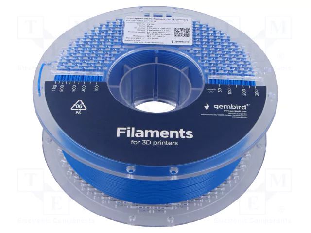 Filament: PET-G; 1.75mm; blue; 220÷260°C; 1kg; High Speed GEMBIRD 3DP-PETG1.75HY-01B