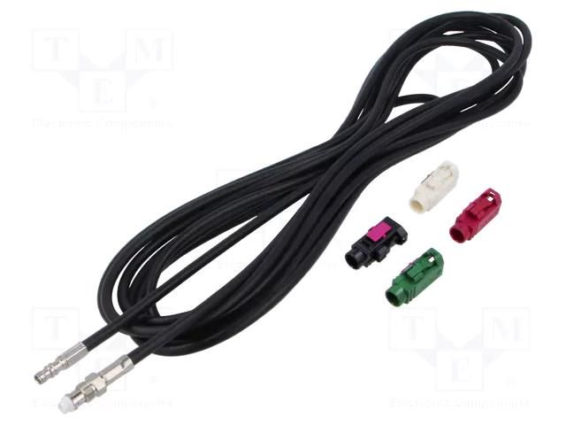 Cable; Fakra socket,FME socket; black; straight; 5m MTA 15-7581116