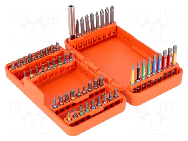 Kit: screwdriver bits; Holder: C6,3mm,E6,3mm; 1/4"; 54pcs. BAHCO SA.59S/54C-1