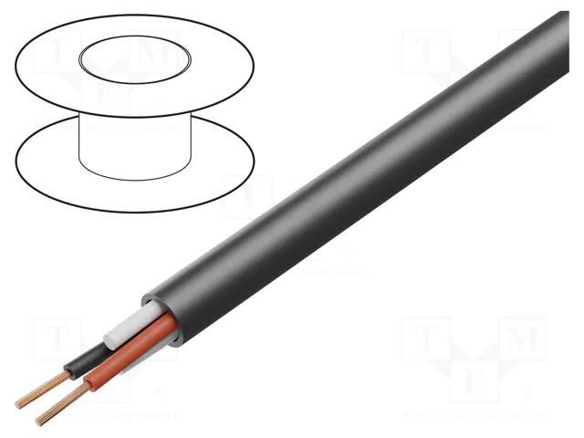 Wire: loudspeaker cable; 2x2.5mm2; stranded; OFC; black; FRNC; 300V BELDEN 70046.00100