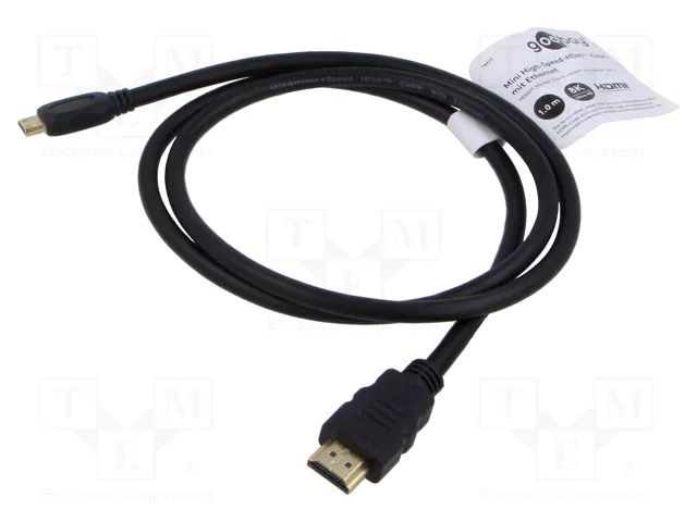 Cable; HDMI plug,mini HDMI plug; PVC; HDCP 2.2,HDMI 2.1; Len: 1m Goobay GOOBAY-74429
