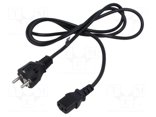 Cable; 3x0.75mm2; CEE 7/7 (E/F) plug,IEC C13 female; PVC; 1.8m POS POSAC-C13EU18