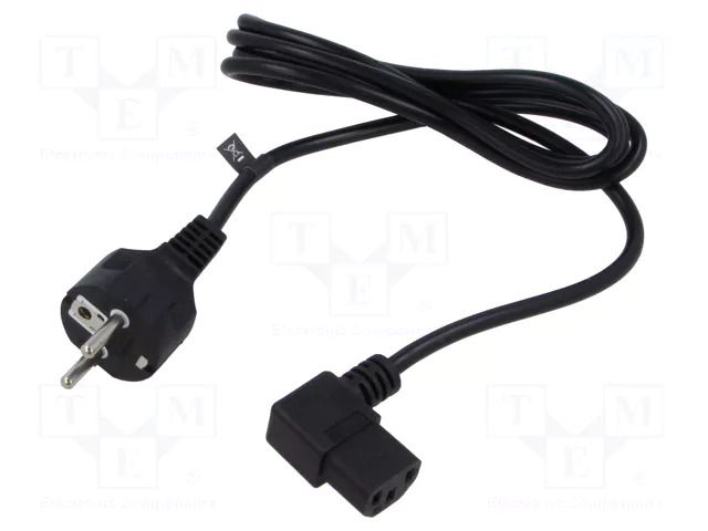 Cable; 3x0.75mm2; PVC; 1.8m; black; 10A; 250V POS POSAC-C13L-EU18