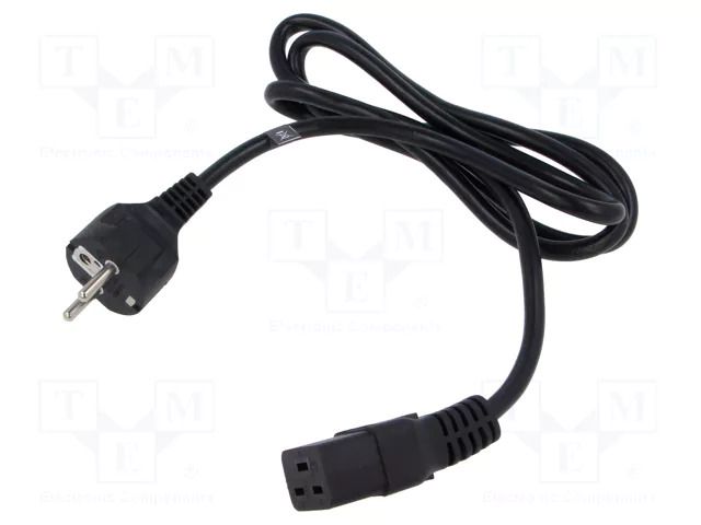 Cable; 3x1.5mm2; CEE 7/7 (E/F) plug,IEC C19 female; PVC; 1.5m POS POSAC-C19-16/EU15