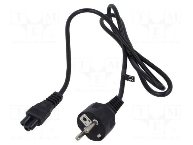 Cable; 3x0.75mm2; CEE 7/7 (E/F) plug,IEC C5 female; PVC; 1.2m POS POSAC-C5EU12