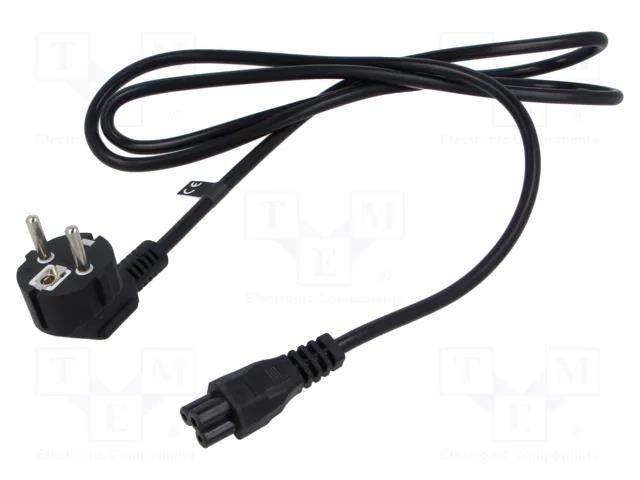 Cable; 3x0.75mm2; CEE 7/7 (E/F) plug angled,IEC C5 female; PVC POS POSAC-C5-EUL15