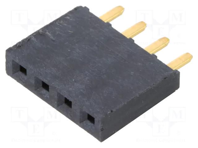 Connector: pin strips; socket; female; PIN: 4; straight; THT; 2.54mm SAMTEC SSW-104-01-G-S