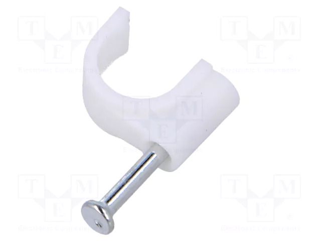 Holder; natural; on round cable; 100pcs; with a nail; 8mm TIE10 TTCC-R8