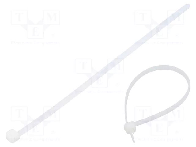 Cable tie; multi use; L: 200mm; W: 4.6mm; natural; polyamide; 216N TIE10 TTR4.6X200/N