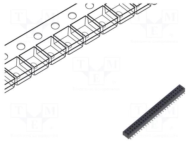 Connector: pin strips; socket; female; PIN: 52; vertical; SMT; 2x26 SAMTEC CLP-126-02-L-D-TR