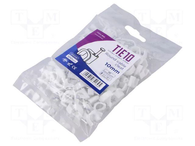 Holder; natural; on round cable; 100pcs; with a nail; 10mm TIE10 TTCC-R10