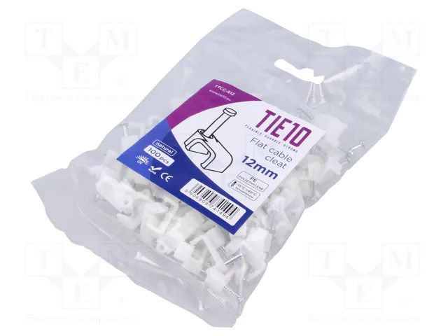 Holder; natural; for flat cable; 100pcs; with a nail TIE10 TTCC-S12