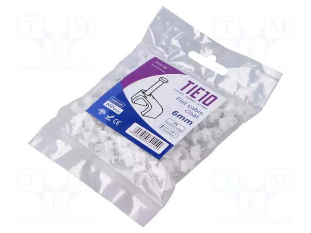 Holder; natural; for flat cable; 100pcs; with a nail TIE10 TTCC-S6