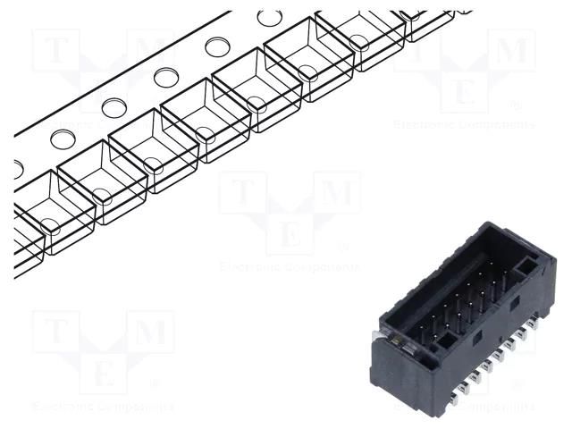 Connector: wire-board; socket; male; PIN: 16; Pitch: 2mm; on PCBs HIROSE DF51K-16DP-2V-800