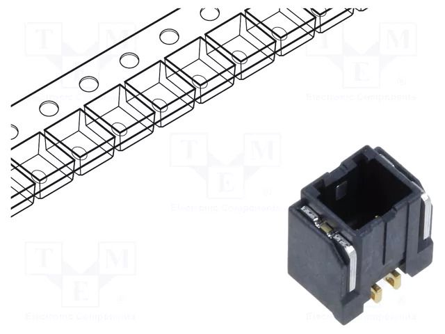 Connector: wire-board; socket; male; PIN: 2; DF51K; 2A; 250V; SMT HIROSE DF51K-2P-2V-805