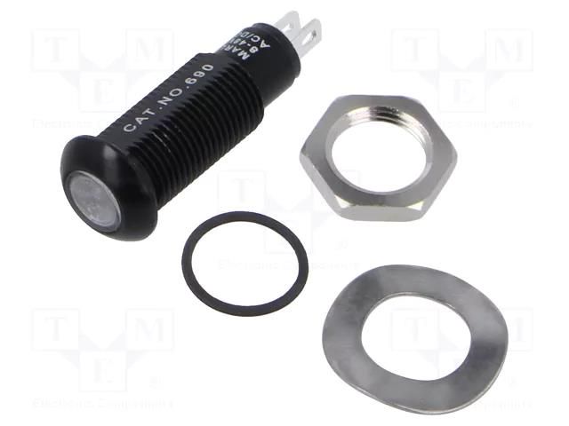 Indicator: LED; flat; blue; 8÷48VDC; 8÷48VAC; Ø9.6mm; IP67 MARL 690-930-66
