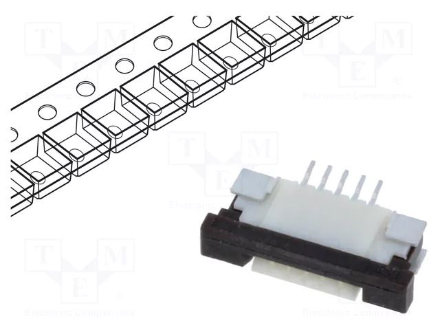 Connector: FFC/FPC; SMT; 50V; 0.4A; PIN: 5; Mat: thermoplastic; ZIF GCT FFC3B11-05-T