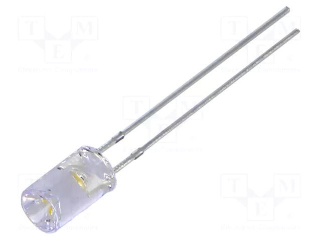 LED; white warm; 5mm; 500÷750mcd; 120°; Front: recessed; 5VDC; 150mW OPTOSUPPLY OSM5DK5MC1B-5V