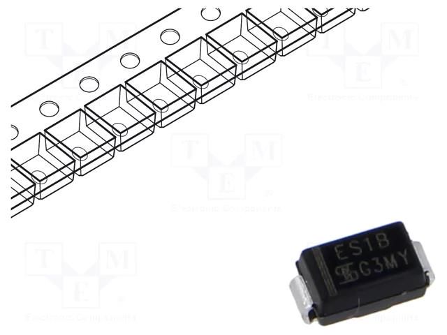 Diode: rectifying; SMD; 100V; 1A; 35ns; SMA; Ifsm: 30A; reel,tape TAIWAN SEMICONDUCTOR ES1B-TSC