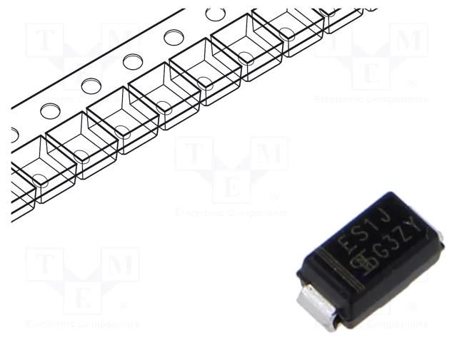 Diode: rectifying; SMD; 600V; 1A; 35ns; SMA; Ifsm: 30A; reel,tape TAIWAN SEMICONDUCTOR ES1J-TSC