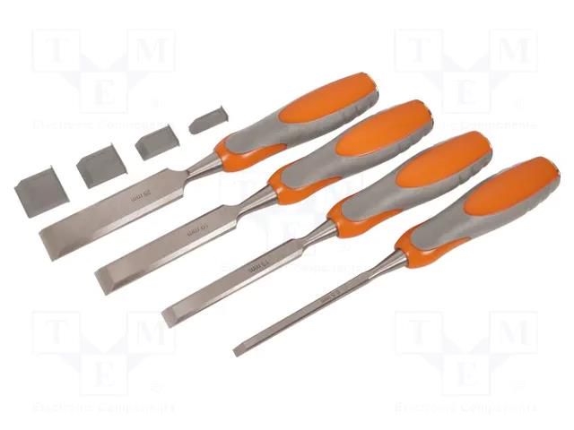 Kit: chisels; wood; 6.5mm,13mm,19mm,25mm; 4pcs. AVIT AV-10010