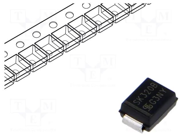 Diode: Schottky rectifying; SMB; SMD; 200V; 3A; reel,tape TAIWAN SEMICONDUCTOR SK320B-TSC